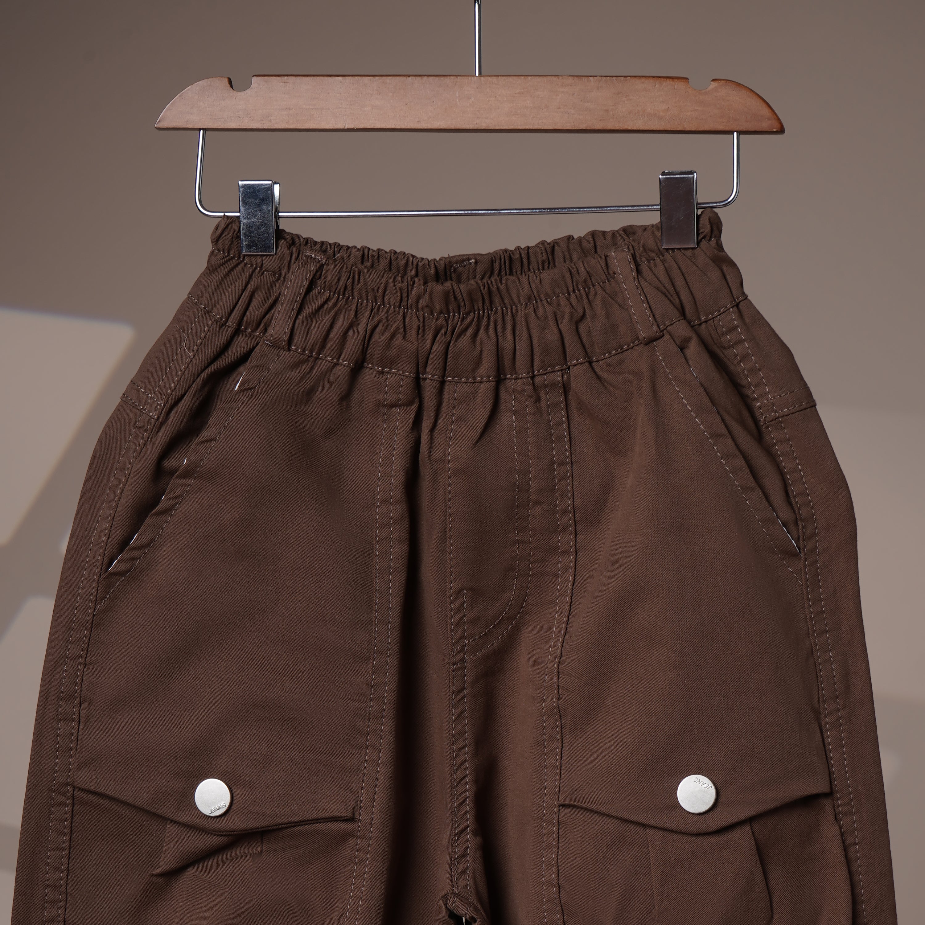 Mom N Genie Boys Jogger Trousers with Elastic Waist & Utility Pockets