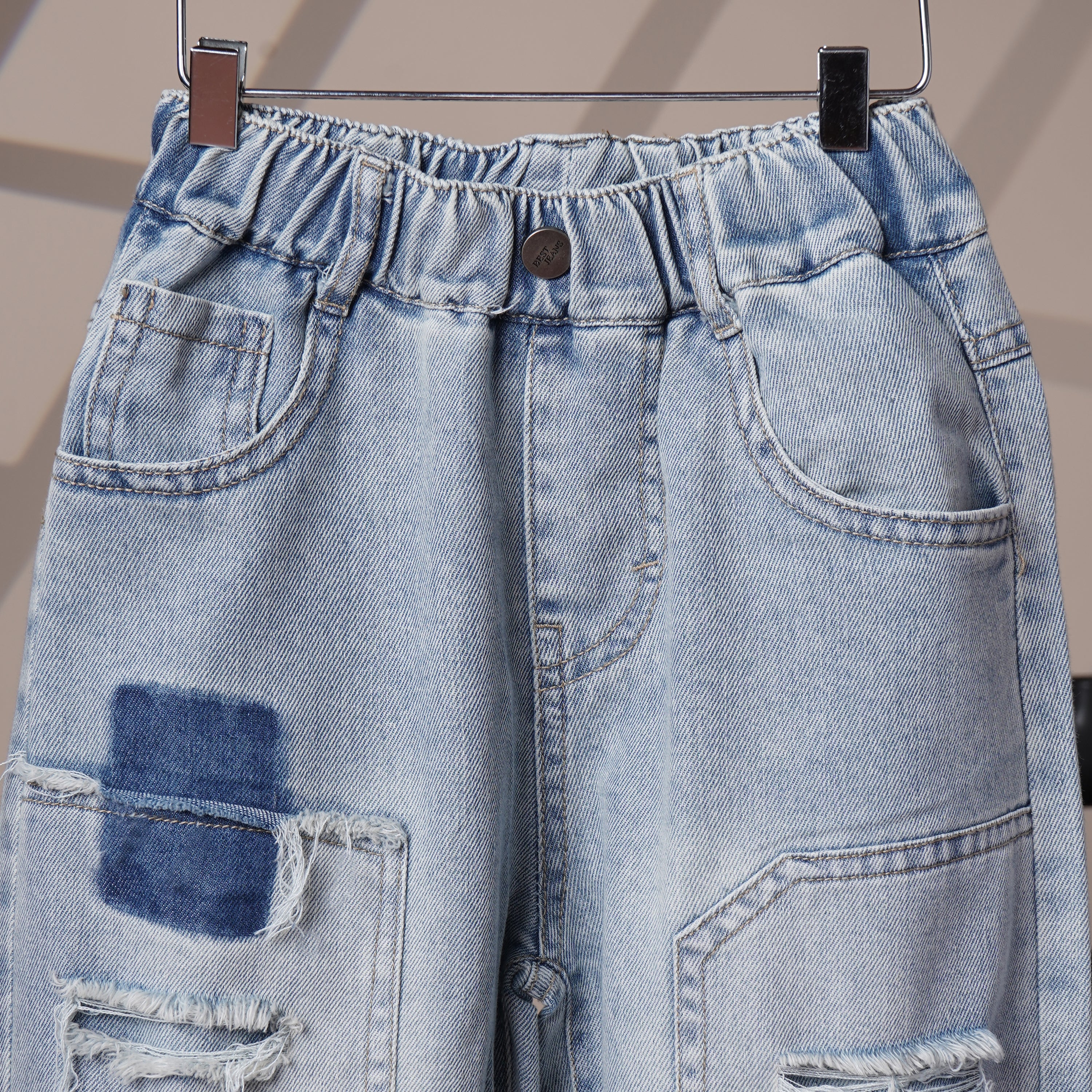 Mom N Genie Boys Stylish Distressed Denim