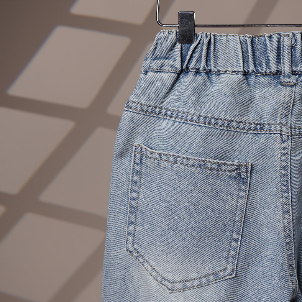 Mom N Genie Boys Stylish Distressed Denim