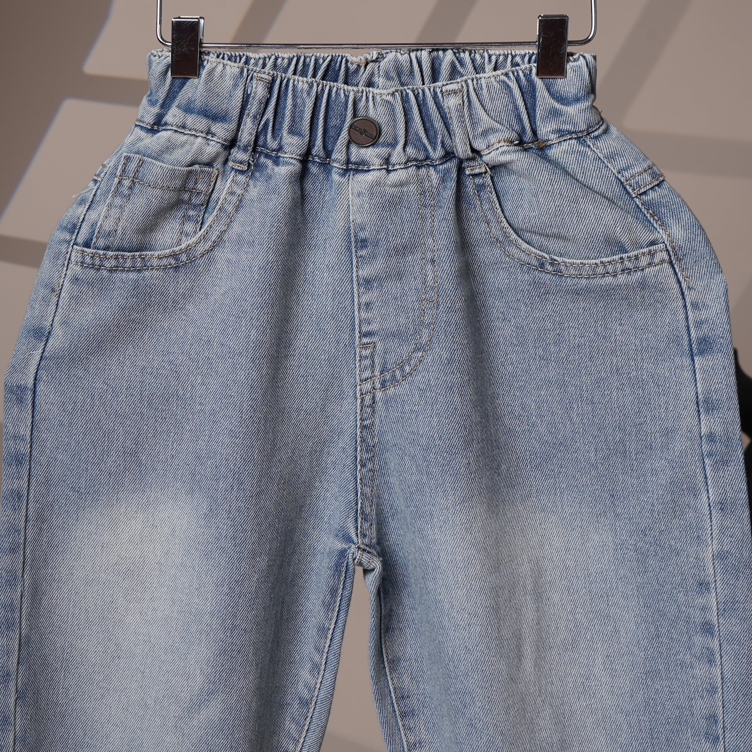 Mom N Genie Kids Denim Jeans with Graffiti Print